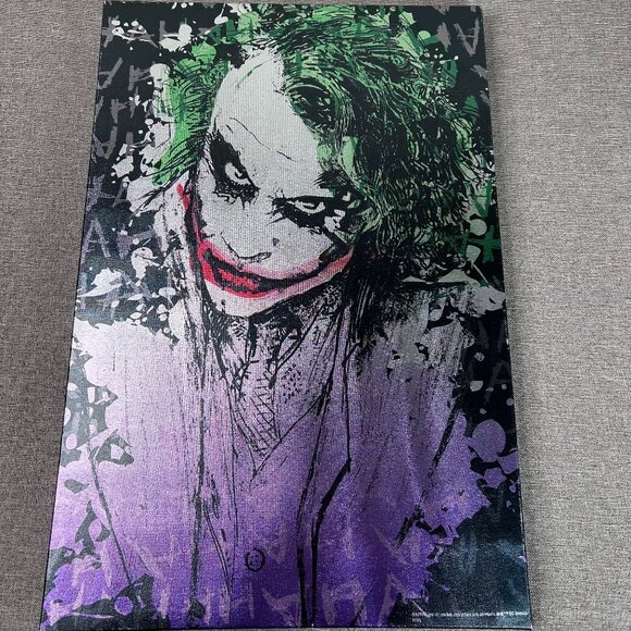 DC Comics Heath Ledger Joker Dark Knight Rises Wall Art Decor 24" x 16" - Picture 3 of 12